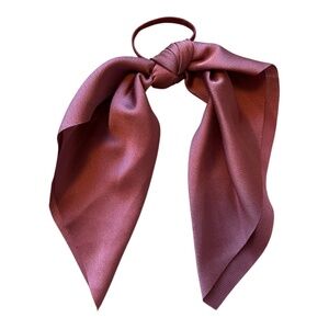 Dark Rose Pink Silk Scarf Hair Tie